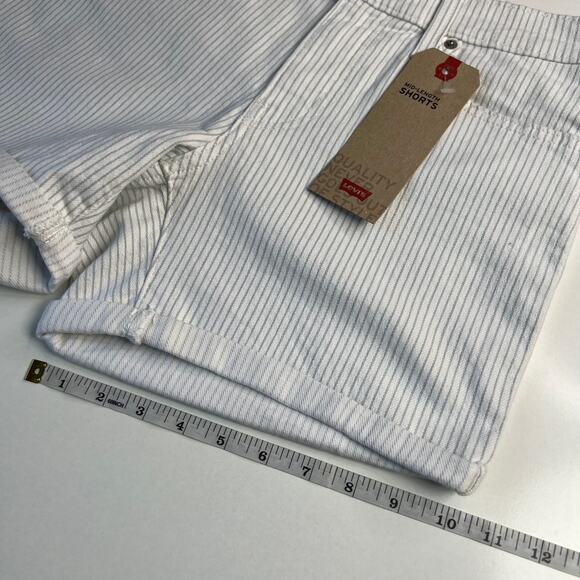 Levi's NWT Women's Mid-Length Shorts Mid-Rise Slim Striped Coastal Size 8 / W29 - Picture 9 of 13
